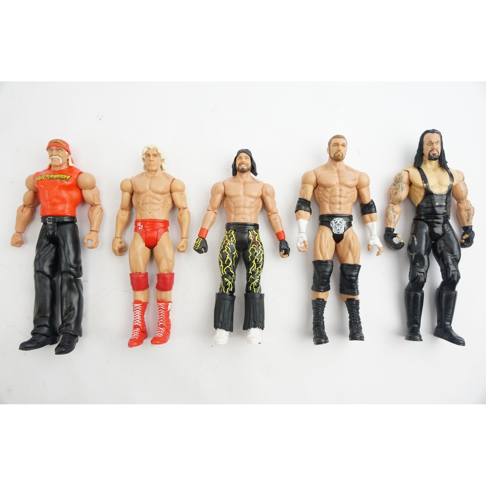 Mattel Jakks WWE Action Figure Lot 5pc Hulk Hogan Undertaker Triple H Good